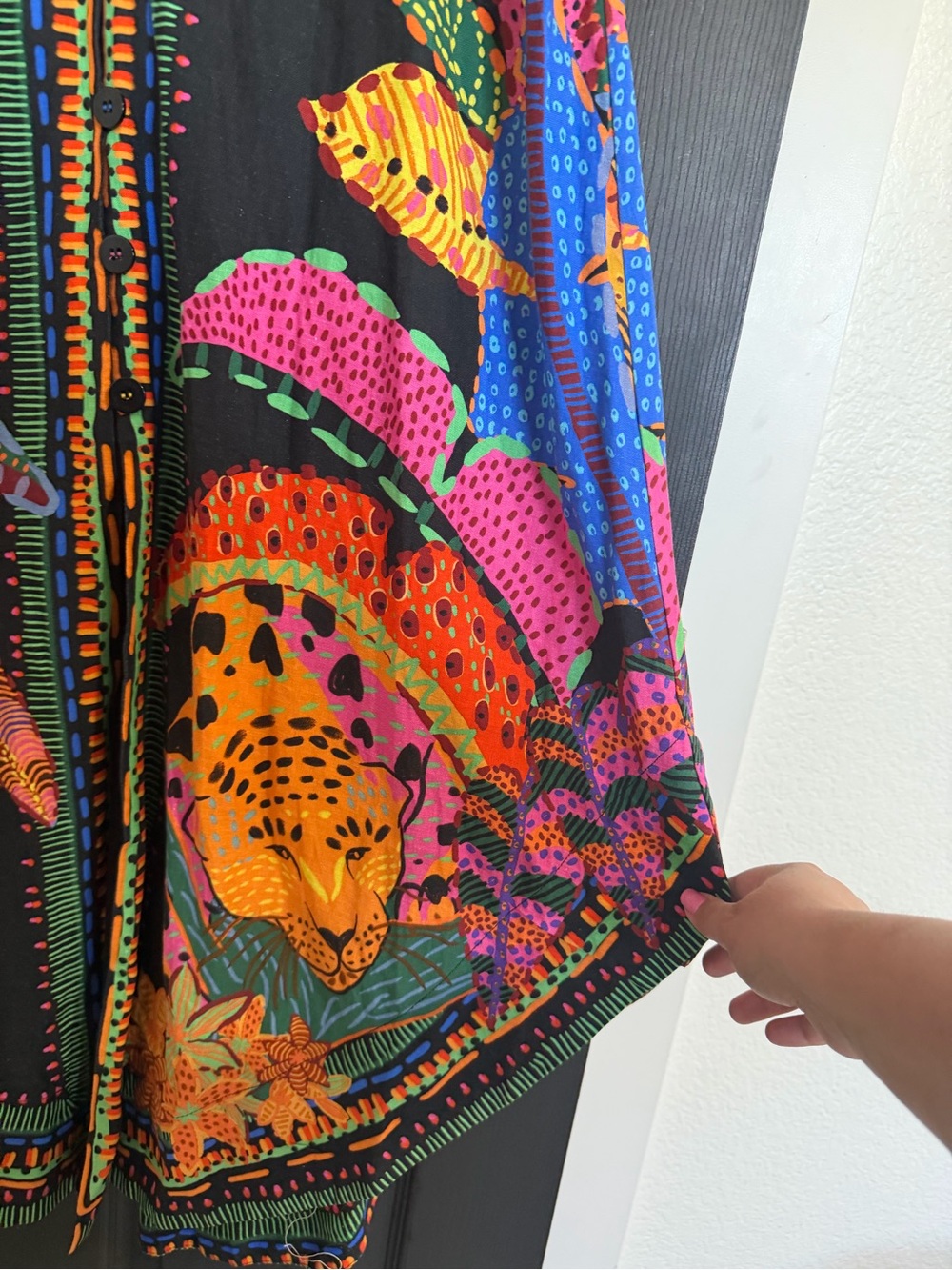 FARM Rio Black Cool Leopards Maxi Dress with Multicolor Tropical Print - Picture 6 of 16